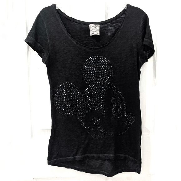 Disney MNG Jeans Mickey Mouse Embellished Tee XXS - Picture 1 of 7